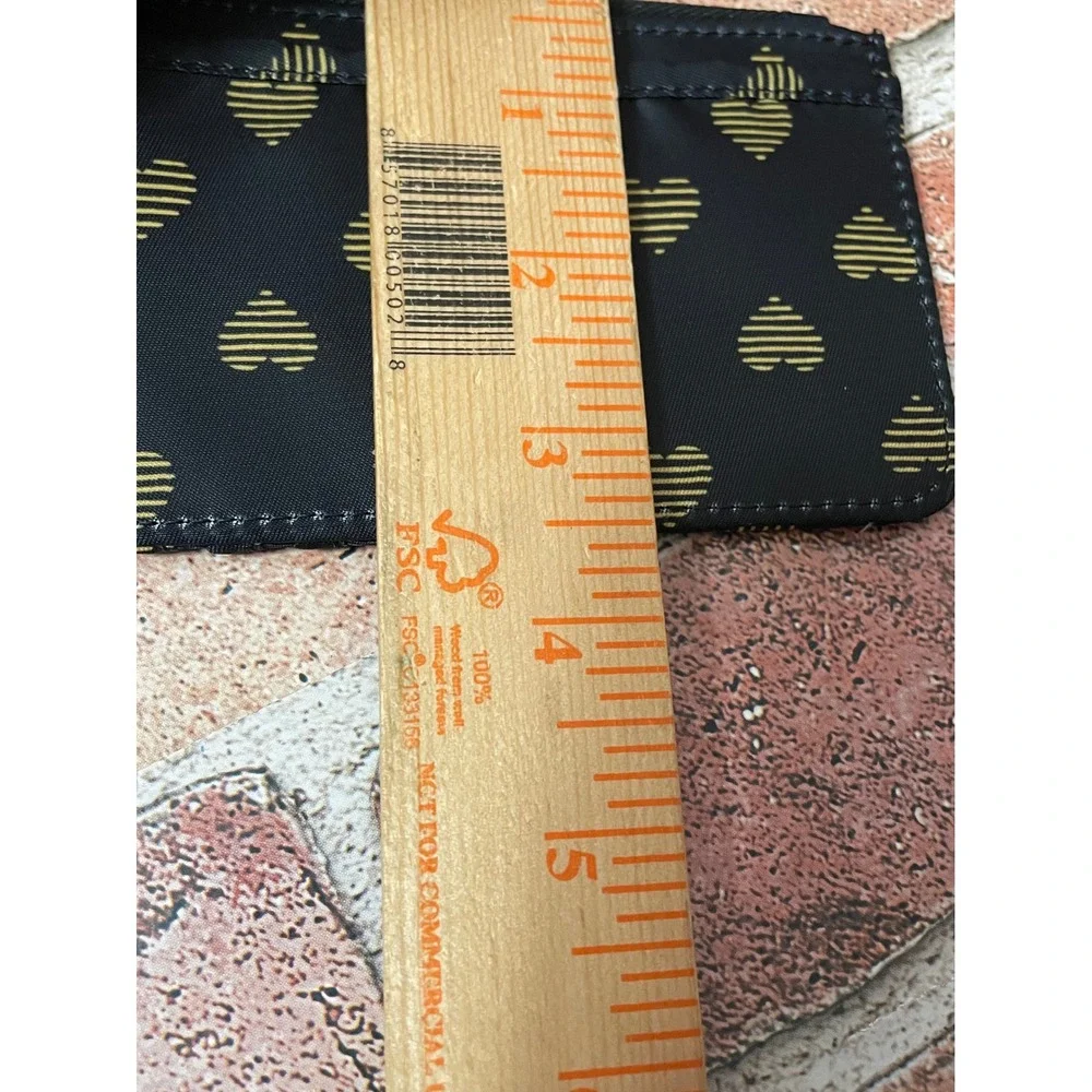 Lug Slide Card Holder Wallet Hearts of Gold Black Shooting Star New